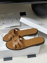 Dior D-Club Sandal Camel Calfskin Slides - 4