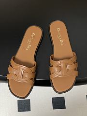 Dior D-Club Sandal Camel Calfskin Slides - 3
