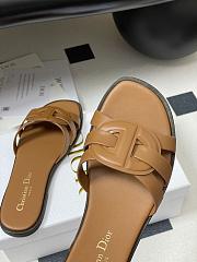Dior D-Club Sandal Camel Calfskin Slides - 2