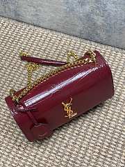 YSL Sunset Bag Red Wine Crocodile Gold 22x16x8cm - 5