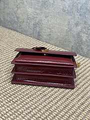 YSL Sunset Bag Red Wine Crocodile Gold 22x16x8cm - 4