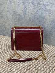 YSL Sunset Bag Red Wine Crocodile Gold 22x16x8cm - 2
