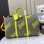 Gucci Medium Duffle Bag Print Beige Green 44x29x23cm - 1