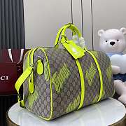 Gucci Medium Duffle Bag Print Beige Green 44x29x23cm - 6