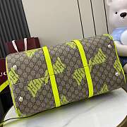 Gucci Medium Duffle Bag Print Beige Green 44x29x23cm - 3