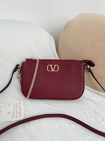 Valentino Garavani Mini VLogo Red Crossbody Bag 20.5x10.5x5cm