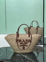 Prada Large Raffia Leather Shopping Bag 56x27x28cm - 1