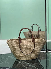 Prada Large Raffia Leather Shopping Bag 56x27x28cm - 6