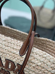 Prada Large Raffia Leather Shopping Bag 56x27x28cm - 5