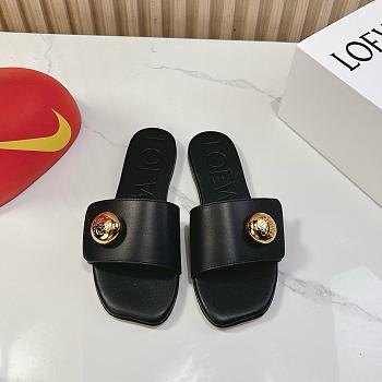 Loewe Pebble Slide Soft Calfskin Black