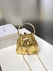 Jimmy Choo Bon Bon Gold Mirror Fabric Mini Bag 14x15x9.5cm - 1