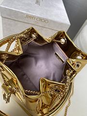 Jimmy Choo Bon Bon Gold Mirror Fabric Mini Bag 14x15x9.5cm - 6