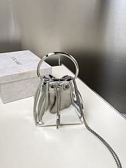 Jimmy Choo Bon Bon Silver Mirror Fabric Mini Bag 14x15x9.5cm - 1