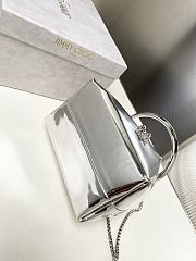 Jimmy Choo Bon Bon Silver Mirror Fabric Mini Bag 14x15x9.5cm - 6