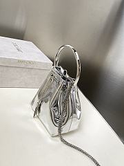 Jimmy Choo Bon Bon Silver Mirror Fabric Mini Bag 14x15x9.5cm - 5
