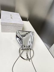 Jimmy Choo Bon Bon Silver Mirror Fabric Mini Bag 14x15x9.5cm - 4