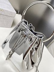 Jimmy Choo Bon Bon Silver Mirror Fabric Mini Bag 14x15x9.5cm - 2