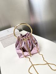 Jimmy Choo Bon Bon Purple Mirror Fabric Mini Bag 14x15x9.5cm - 1