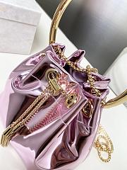 Jimmy Choo Bon Bon Purple Mirror Fabric Mini Bag 14x15x9.5cm - 6