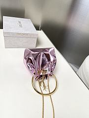 Jimmy Choo Bon Bon Purple Mirror Fabric Mini Bag 14x15x9.5cm - 4