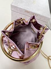 Jimmy Choo Bon Bon Purple Mirror Fabric Mini Bag 14x15x9.5cm - 3