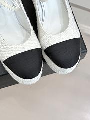 Chanel Mary Jane White Tweed Heel 11cm - 2