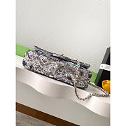 Chanel Flap Bag Satin Sequins Silver Multicolor 25.5cm - 5