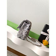 Chanel Flap Bag Satin Sequins Silver Multicolor 25.5cm - 4