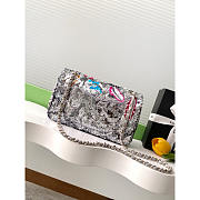 Chanel Flap Bag Satin Sequins Silver Multicolor 25.5cm - 2
