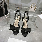Dior Adiorable Heel Sandal Black Fringed Grosgrain 8cm - 1