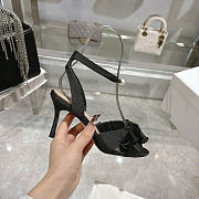 Dior Adiorable Heel Sandal Black Fringed Grosgrain 8cm - 5