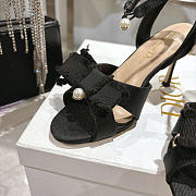 Dior Adiorable Heel Sandal Black Fringed Grosgrain 8cm - 2