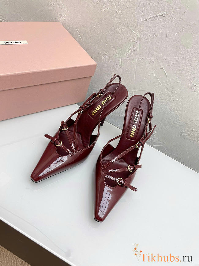 Miu Miu Slingback Red Wine Patent Heel 10cm - 1