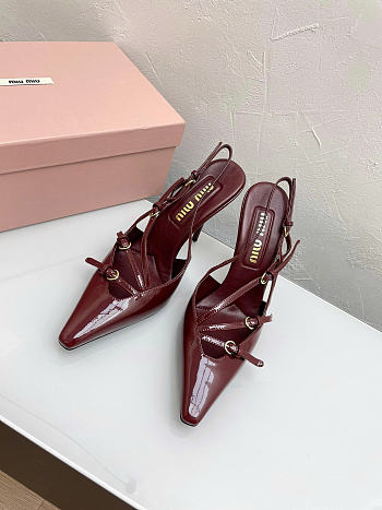 Miu Miu Slingback Red Wine Patent Heel 10cm