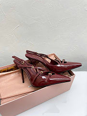 Miu Miu Slingback Red Wine Patent Heel 10cm - 2
