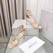 Jimmy Choo Azia 95 Patent Leather Sandals Ballet Pink - 1