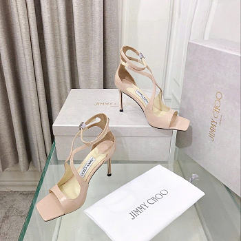 Jimmy Choo Azia 95 Patent Leather Sandals Ballet Pink