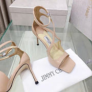 Jimmy Choo Azia 95 Patent Leather Sandals Ballet Pink - 4