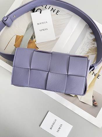 Bottega Veneta Cassette Leather Handbag Purple 17.5x9.5x5cm