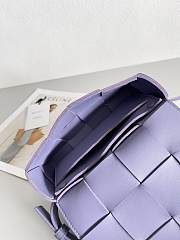 Bottega Veneta Cassette Leather Handbag Purple 17.5x9.5x5cm - 5