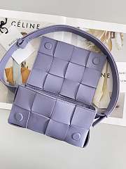 Bottega Veneta Cassette Leather Handbag Purple 17.5x9.5x5cm - 4