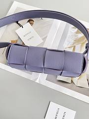 Bottega Veneta Cassette Leather Handbag Purple 17.5x9.5x5cm - 2
