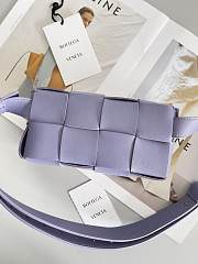 Bottega Veneta Cassette Leather Handbag Purple 17.5x9.5x5cm - 3