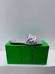 Bottega Veneta Padded Silver Slides - 5