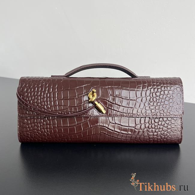 Bottega Veneta Andiamo Clutch Crocodile Red Wine Bag 31x13x3cm - 1