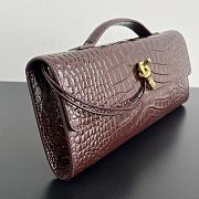 Bottega Veneta Andiamo Clutch Crocodile Red Wine Bag 31x13x3cm - 3