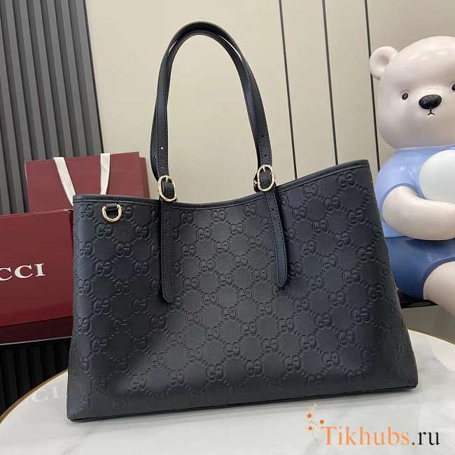Gucci GG Emblem Medium Black Tote Bag 38x25x15cm - 1