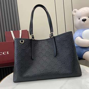 Gucci GG Emblem Medium Black Tote Bag 38x25x15cm