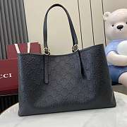 Gucci GG Emblem Medium Black Tote Bag 38x25x15cm - 4