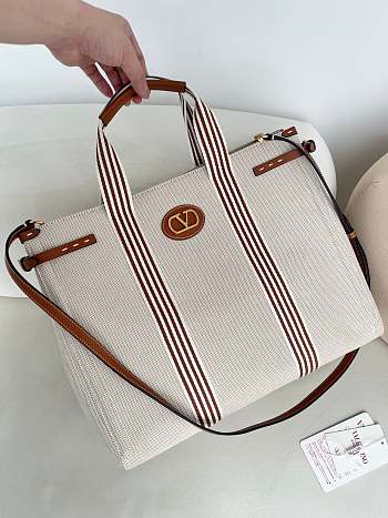 Valentino Garavani Antibes Canvas Bag Brown 41x33x20cm